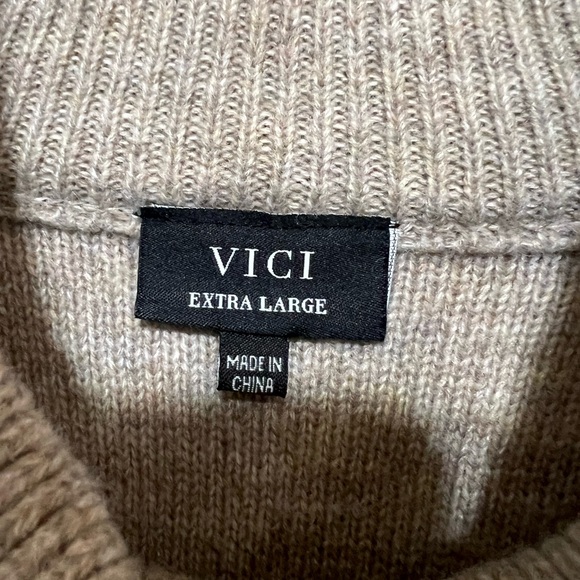 VICI Light Brown Cream Turtle Neck Fair Island Sweater Size XL - Picture 6 of 7